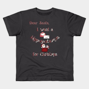 Christmas Products - I Want a Hippopotamus for Christmas Kids T-Shirt